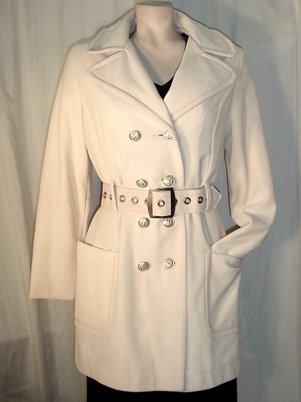Vintage 1960's White Belted Trench Coat